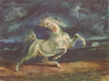 eugene delacroix Cheval effrayé par une tempête 1824 1 Peinture à l'huile